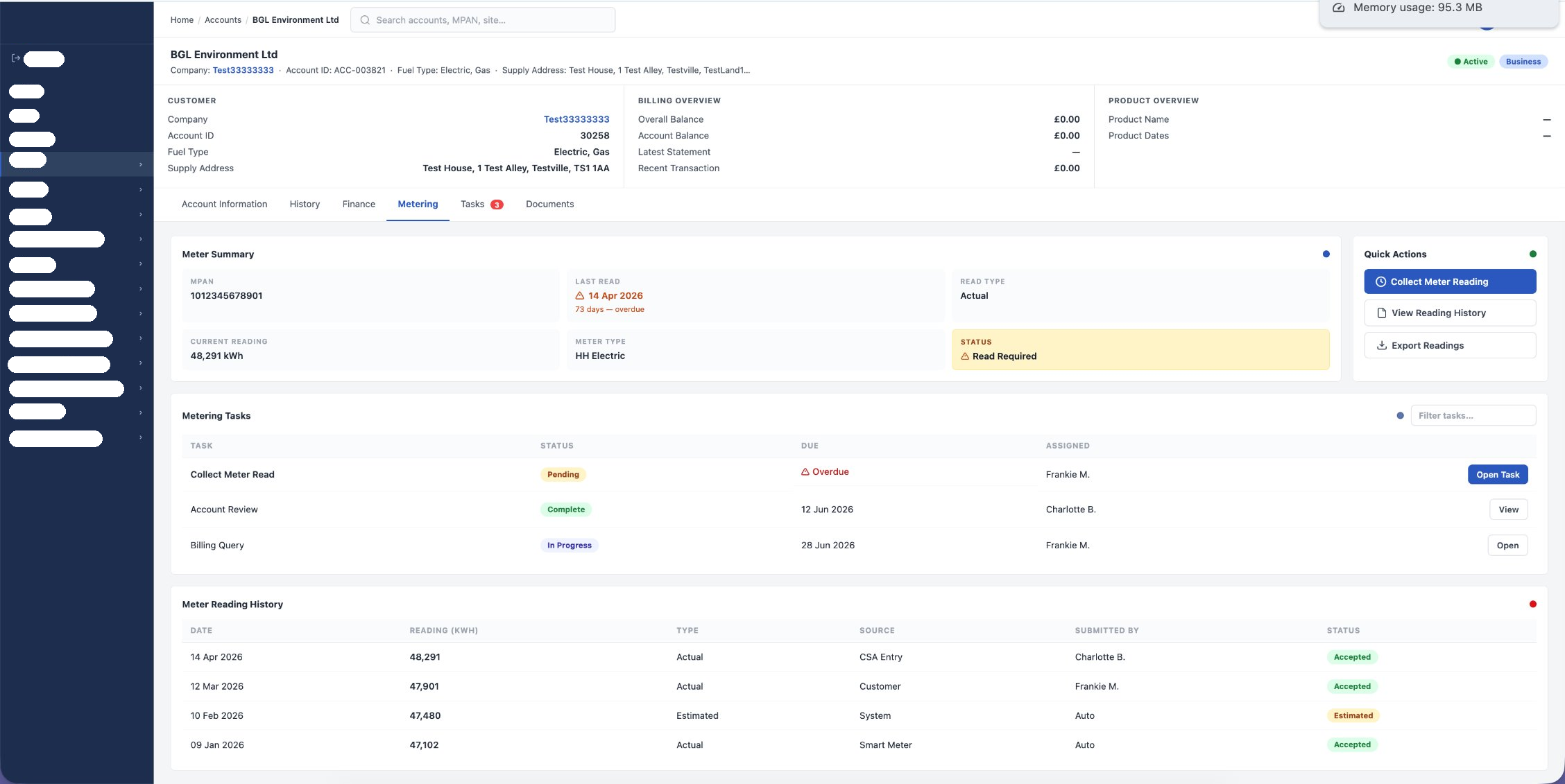 App 1 overview — overdue status surfaced, read-required flagged